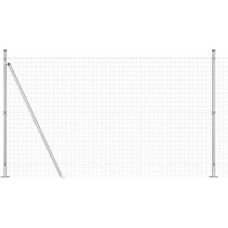 Grillage rouleau，Clôture Euro avec 7 poteaux à bride 1,4x10 m en acier galvanisé CFW8657980 (1/5)