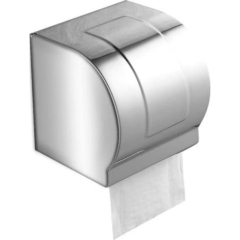 Porte-Papier Toilette,Support Papier Toilette Mural Porte Rouleau En Acier Inoxydable Couvercle De Papier Toilette Anti-Chat Mural Étanche (1/5)