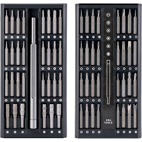 63-in-1 Mini-Handschraubendreher-Set mit Präzisionsschraubendreher zur Reparatur von Mobiltelefonen, Tablets, Laptops, Uhren, Kameras und Brillen. (1/5)