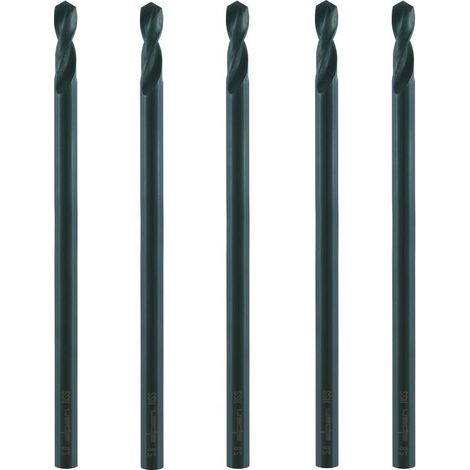 5 Forets Bardage HSS pour Profils Creux, Acier, Aluminium,  120° D. 5.3 x Lt. 200 x Lu. 30 x Q. 5.3 mm x Z2 - Diamwood