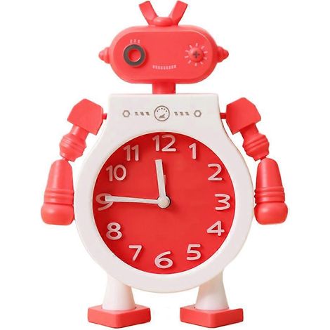 Réveil robot créatif, réveil de bureau rouge original (1/4)
