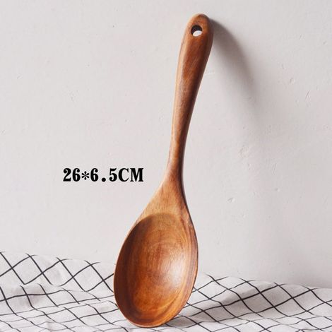 Ensemble de 2 couverts à salade en bois (cuillère et fourchette) - Ustensiles de cuisine (1/3)