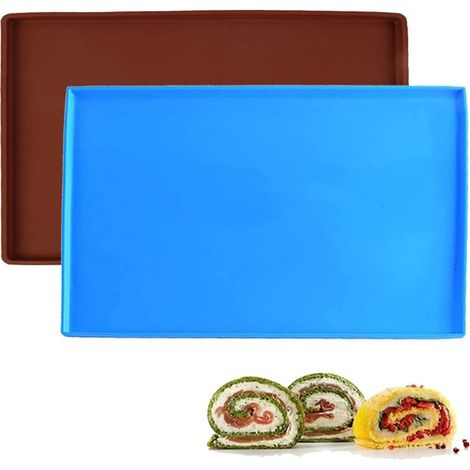 (2 Stück) Silikon-Backform, Kuchenrollmatte, Biskuitrollenform, zum Backen von Brötchen und Keksen (2 Farben) (1/5)