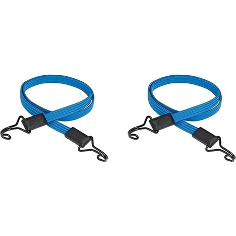 Lot de 2 Tendeur plat, 120 cm, double crochet inversé, élastique 1,7 cm, transport charges 40 kg, camping (1/5)