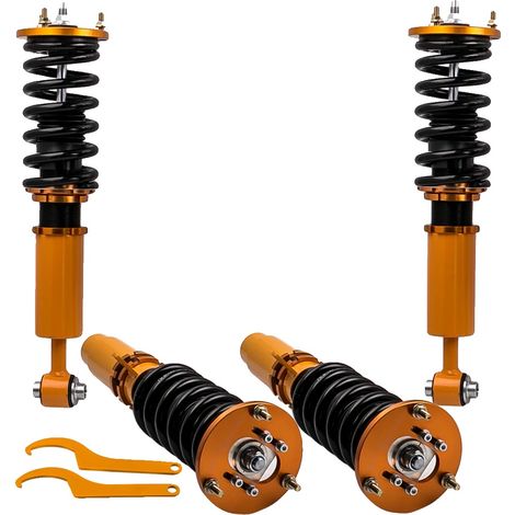 Suspensión coilover, acero de alta resistencia, 70,6 cm de largo, 51,1 cm de ancho, 20 cm de alto, altura de conducción ajustable. (1/5)
