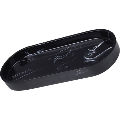 Plateau De Rangement Marbre Noir pour Salle De Bain Plateau Rectangulaire Décoratif pour Bijoux Et Parfums'-'-