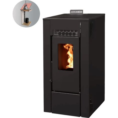 Pack Poêle à Granulés GIOIA 9 Étanche + Kit Conduit Double F (1/5)