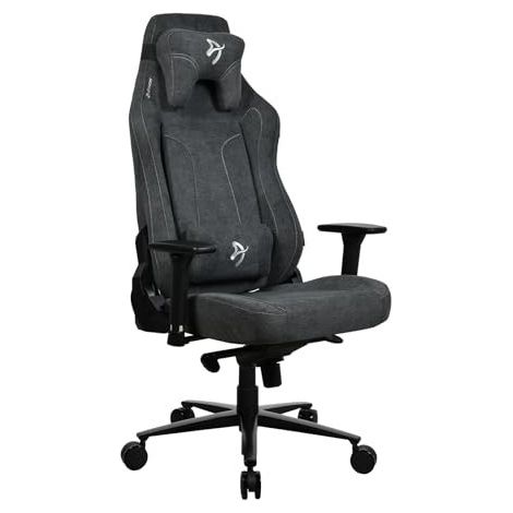Arozzi Vernazza XL Premium SoftFabric™ Chaise Ordinateur Ergonomique de Jeu ou de Bureau, capacité 170 kg, Dossier Haut, inclinable, accoudoirs 3D, Support Lombaire et Cervical - [Dark Grey] (VERNAZZA