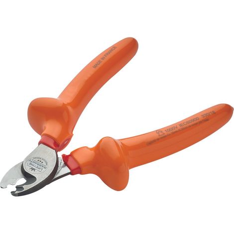Clas – Pince à dénuder isolée 1000V – Acier CrV – Coupe nette pour câbles cuivre et aluminium jusqu'à 16mm² – Norme CEI 60900 (1/2)