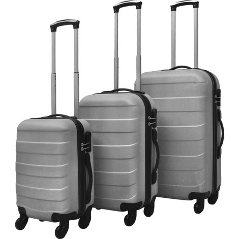 Juego de 3 maletas de viaje vidaXL, color plata, 45,5/55/66 cm (1/5)