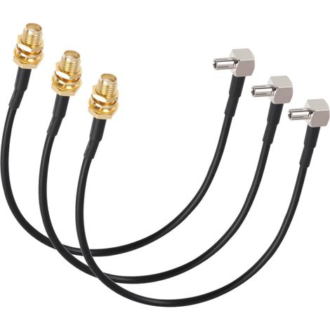 3x TS9 mâle vers SMA femelle Câble adaptateur d’antenne, 19,2cm RG174, angle droit, pour routeur 4G LTE 4G, amplificateur de signal Internet mobile 3G 4G 5G (1/5)
