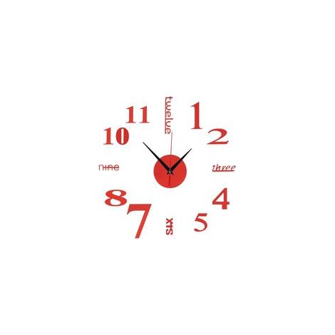 Moderne DIY-Digitaluhr-Wandaufkleber für Wohnzimmer und Desk (Rot) - Crezuo