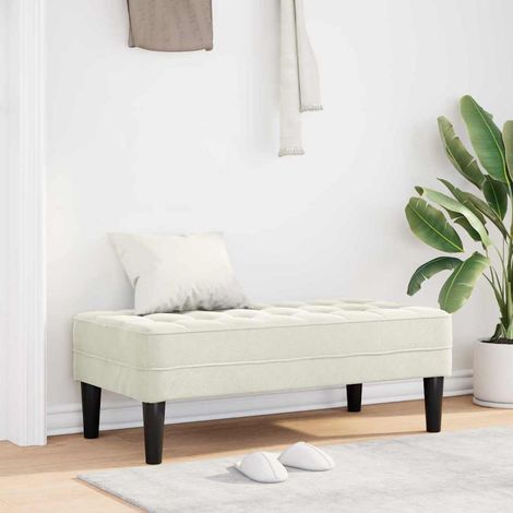 Bank mit Kissen Creme 113 x 57 x 39 cm Samt