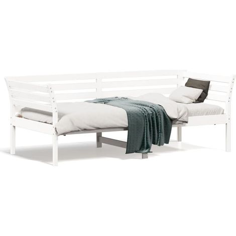 Lit de jour,Lit simple Blanc 90x190 cm Bois de pin massif CFW51916 (1/5)