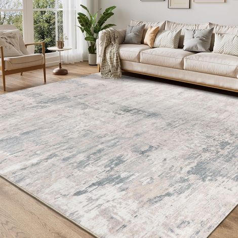 Tapis Salon Gris 160x230cm Poil Ras Tapis Boheme Lavable en Machine Moquette Chambre Doux Tapi Salle a Manger AntidéRapant Tapis Sol Anti Derapant Carpet Rug (1/5)