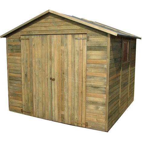 Casetta da Giardino in Legno Esterno Porta a 2 Ante Finestra Pircher 235 cm H