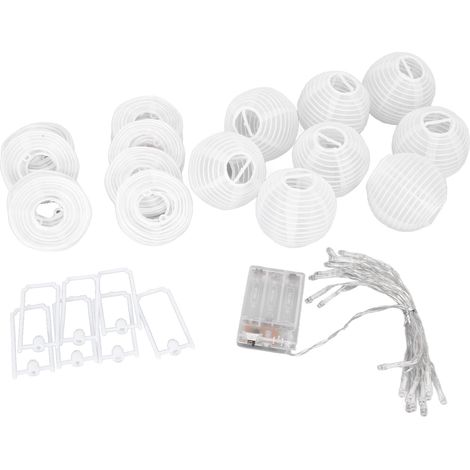 Guirlande lumineuse LED mini lanterne nylon, lumières suspendues blanches, décoration intérieur/extérieur terrasse mariage fête (1/5)
