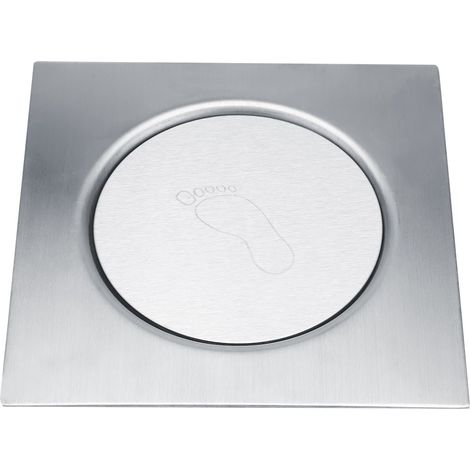 Bonde de sol à pédale en acier inoxydable pour salle de bain, toilettes, garage, sous-sol (1/4)