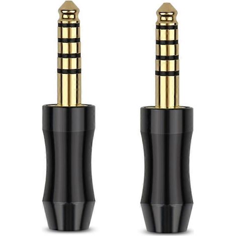 Lot de 2 adaptateurs pour écouteurs stéréo 4,4 mm plaqués or (5 pôles). (1/5)