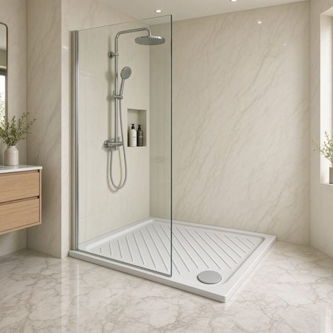Piatto doccia quadrato CERAMICA DOLOMITE 70x70 BIANCO LUCIDO H 7 cm con antiscivolo - GEMMA 2 (1/5)