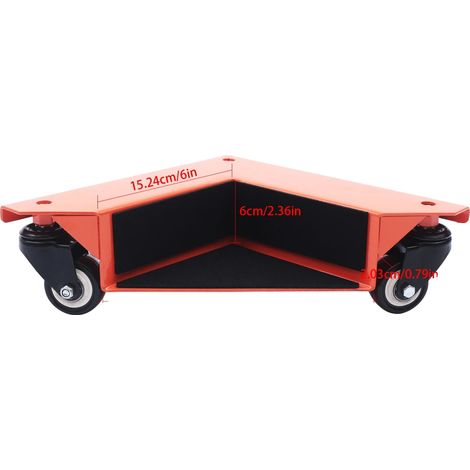 Chariot de déménagement, design triangulaire, haute capacité de charge, Noir et Orange (1/2)