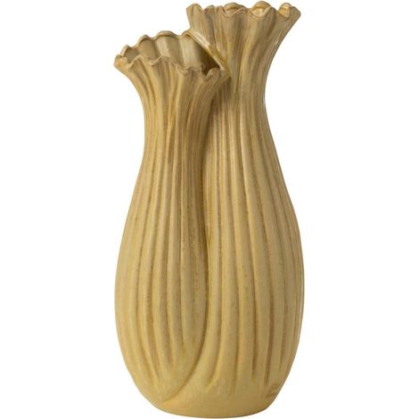 Vase Déco Duo en Argile "Botanica" 53cm Sable Foncé