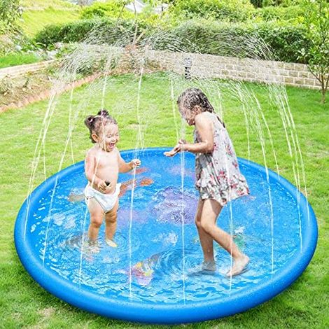 170CM Tapis de Jeu Éclabousser D'eau Dauphin Tortue Starfish Shell Crabe Motif Tampon D'arrosage Jouets D'eau de Pulvérisation D'extérieur pour Jardin D'été pour Enfants Activités Familiales (1/5)