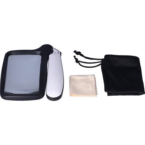 2x Handheld Folding Magnifier with LED Light Acrylic Magnifying Glass for Elderly Reading
