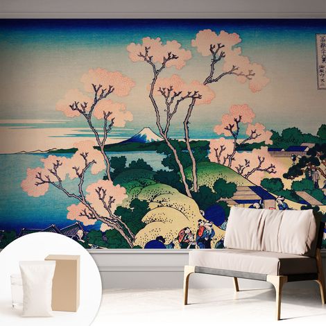 Papier peint intissé à motifs décoratifs pour salon chambre et bureau Décoration murale élégante avec colle Cerisiers en fleurs 312x219 cm (1/5)