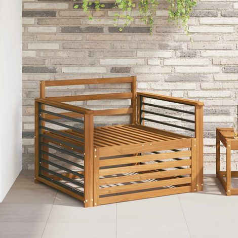 2 Stück Sofa mit Armlehnen Massivholz Akazie Natur