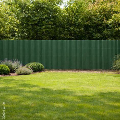 Canisse PVC double face verte 1,5 × 5 m avec kit de fixation (1/5)