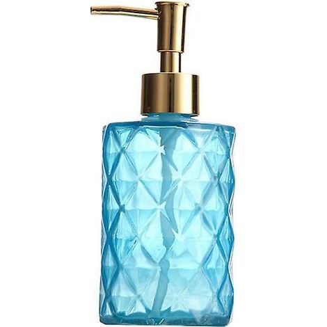 Distributeur de savon en verre pour la maison, dessous de verre bleu (1/3)
