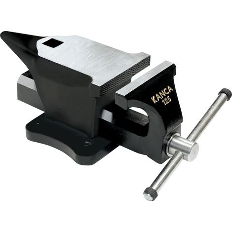 Étau d'établi KANCA avec enclume ANVILLO de 125 mm et capacité de serrage de 200 kg. (1/3)