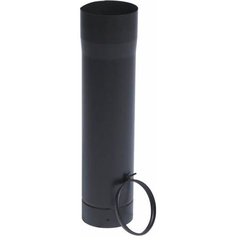 TEN – Tuyau émail noir mat télescopique Ø153x50cm – Acier émaillé résistant aux acides – Raccordement chaudières gaz, fuel, bois, charbon