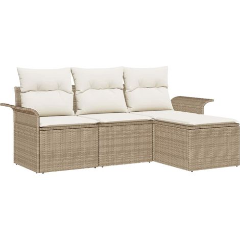 Maison Exclusive - Garten-Sofa-Set mit Kissen mit Speicher 4 pcs