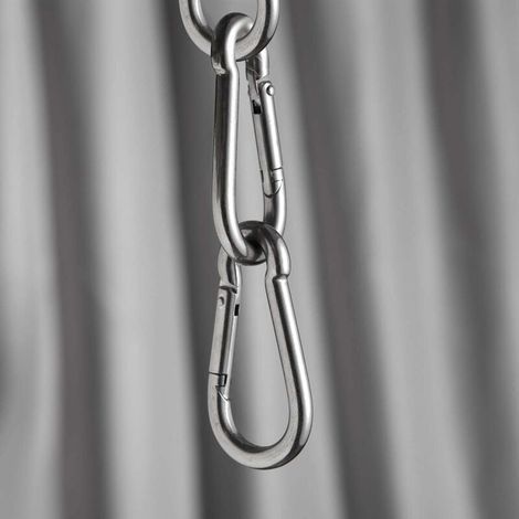 Lot de 10 mousquetons porte-clés, 80 mm x φ8 mm, charge maximale : 250 kg (1/4)