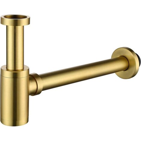 Kaelt - Siphon en P moderne en laiton doré foncé de 1 1/4 po, kit de siphon en P pour évier, couleur bronze champagne. RD-83888-CB (1/4)