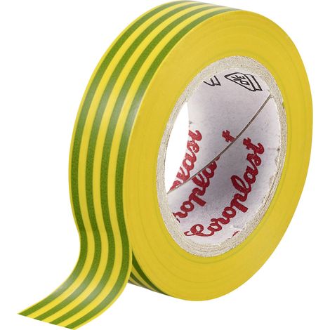 Coroplast 302 302-10-GN/YE Isolierband Grün, Gelb (L x B) 10 m x 15 mm 1 St.