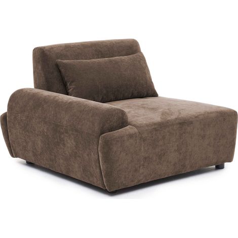 Fauteuil droit canapé modulable dossier ajustable 109 cm chocolat - Callisto