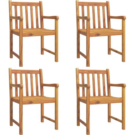 Maison Exclusive - Sedie da Giardino 4 pz 56x55,5x90 cm Legno Massello di Acacia