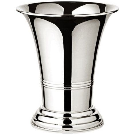 Vase et Cache-pot en Métal Argenté Brillant pour Plantes et Fleurs - Hauteur 15 cm Ø 14 cm - PANGIVO (1/5)