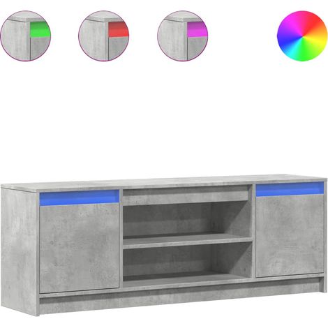 Mobile TV Armadietto TV Mobile Porta TV con LED Grigio Cemento 139,5x34x50cm Truciolato (1/5)