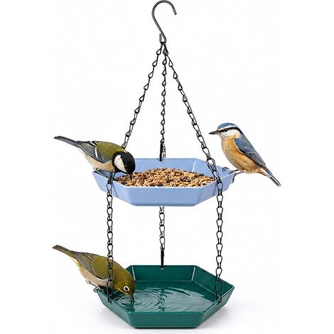 Abreuvoir Oiseaux à Suspendre Conception à 2 Niveaux (1/5)