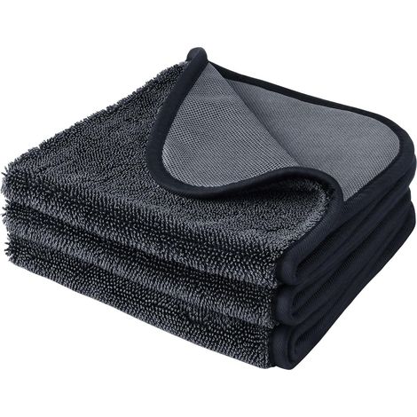 wxsp 3-teiliges Autotrockentuch-Set (40 x 40 cm), Mikrofasertücher für die Fahrzeugpflege, ultra-saugfähiges Reinigungstuch ohne Streifen oder Kratzer, geeignet (1/5)