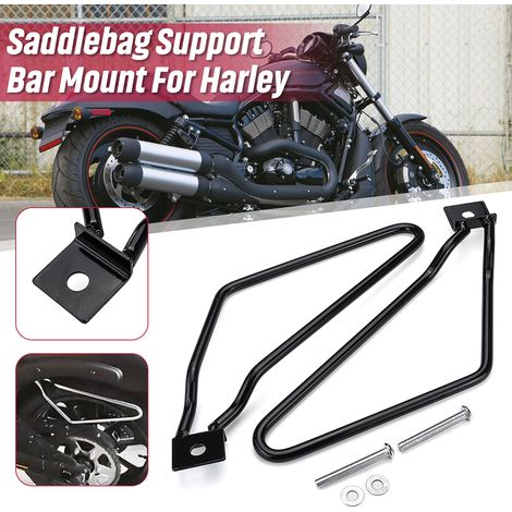 Saddlebag Mounting Bracket Bar Kit For Harley 883 Iron XL883N Dyna Fat Black (1/4)