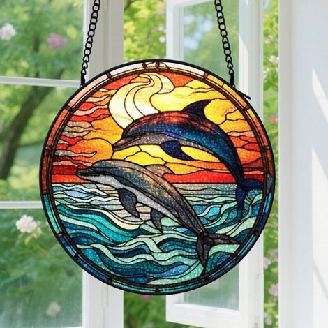 Capteur de soleil en vitrail - décoration spirituelle 9cm (1/4)