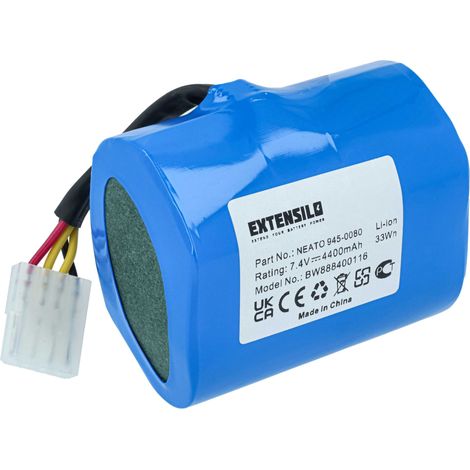 EXTENSILO Batterie compatible avec Neato XV-11 XV-12, Signature 25, Signature Pro, VX Pro, XV-11 All Floor aspirateur (4400mAh, 7,4V, Li-ion) (1/5)