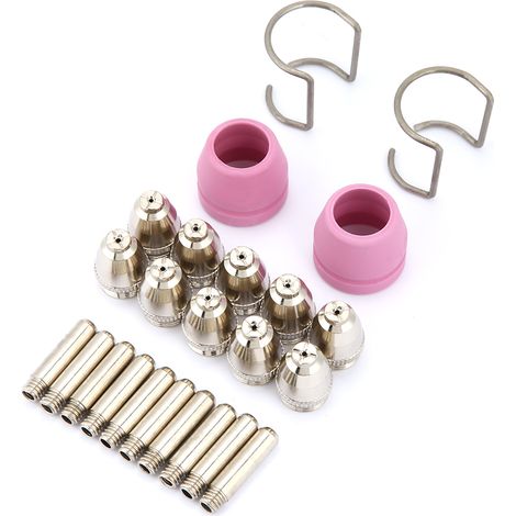 Kit de 24 pièces pour torche de découpe plasma AG60 SG55 : consommables, électrodes, buses et coupelles.
