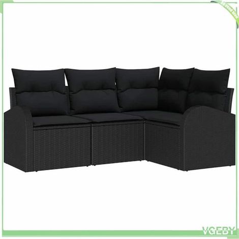 Ensemble de canapé de jardin - FAFEICY - Modulable - Noir - Polyrotin - Résistant aux intempéries (1/5)