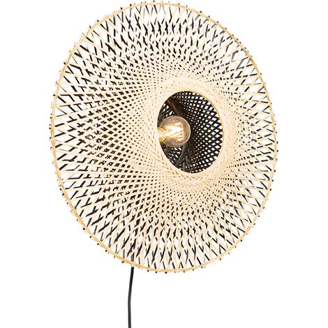 Orientalische Wandleuchte Rattan 50 cm mit Stecker - Rina